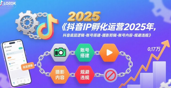 抖音IP孵化运营2025年，抖音底层逻辑-账号搭建-摄影剪辑-账号内容-规避违规-柯南聊项目