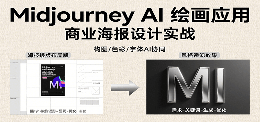 Midjourney AI绘画应用，关键词指令解析、漫画头像制作、海报设计、3D人物生成等-柯南聊项目