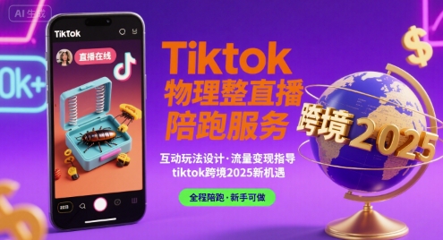 Tiktok物理整蛊直播陪跑服务-tiktok跨境2025-柯南聊项目