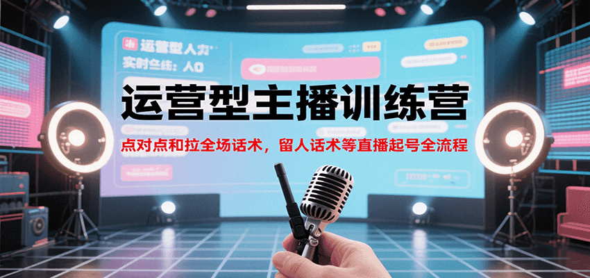 运营型主播训练营，点对点和拉全场话术，留人话术等直播起号全流程(更新8月)-柯南聊项目
