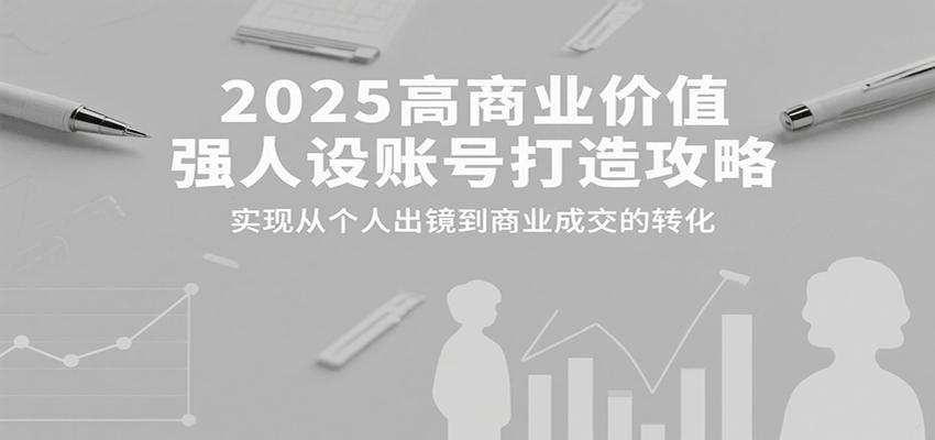 2025高商业价值强人设账号打造攻略，实现从个人出镜到商业成交的转化-柯南聊项目
