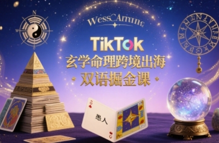 TikTok玄学命理跨境出海双语掘金课，手把手教你用命理知识精准直击海外用户痛点-柯南聊项目