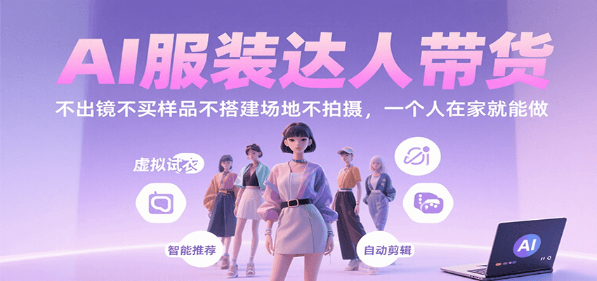 AI服装达人带货，不出镜不买样品不搭建场地不拍摄，一个人在家就能做-柯南聊项目
