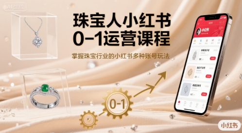 珠宝人小红书0-1运营课程，掌握珠宝行业的小红书多种账号玩法-柯南聊项目