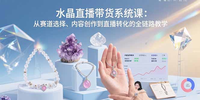 水晶直播带货系统课：从赛道选择、内容创作到直播转化的全链路教学-柯南聊项目