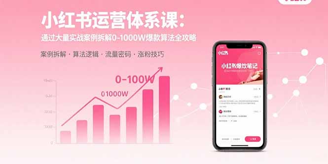 小红书运营体系课：通过大量实战案例拆解0-1000W爆款算法全攻略-柯南聊项目