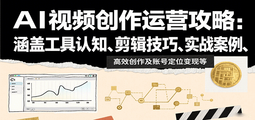 AI视频创作运营攻略：涵盖工具认知、剪辑技巧、实战案例、高效创作及账号定位变现等-柯南聊项目