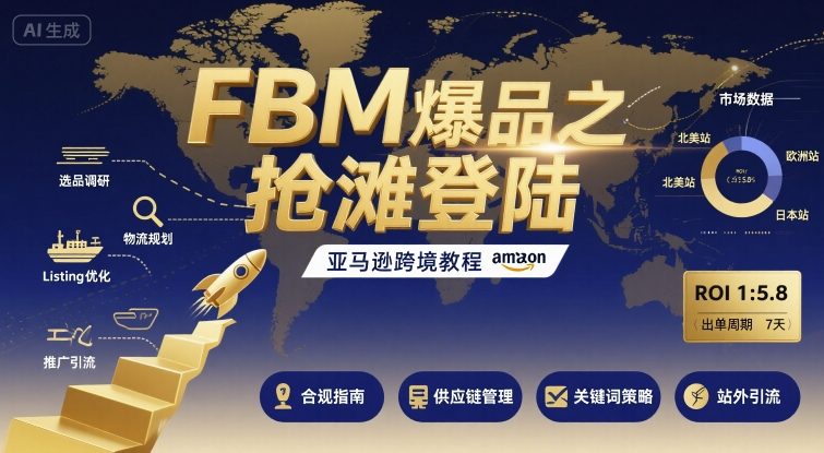 FBM爆品之抢滩登陆-亚马逊跨境教程-柯南聊项目