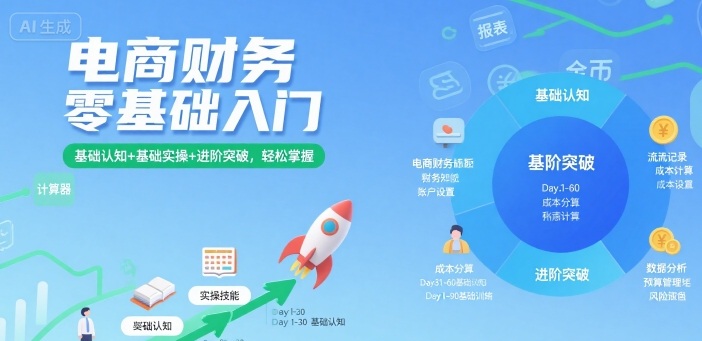 电商财务零基础入门，基础认知+基础实操+进阶突破，轻松掌握-柯南聊项目