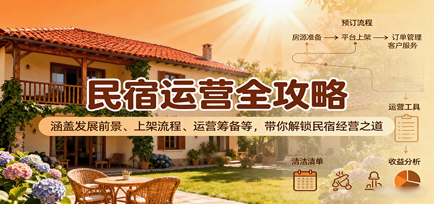 民宿运营全攻略：涵盖发展前景、上架流程、运营筹备等，带你解锁民宿经营之道-柯南聊项目