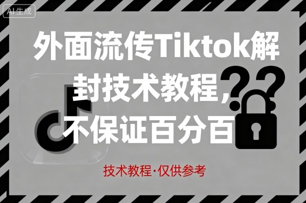外面流传Tiktok解封技术教程，不保证百分百，具体自测-柯南聊项目