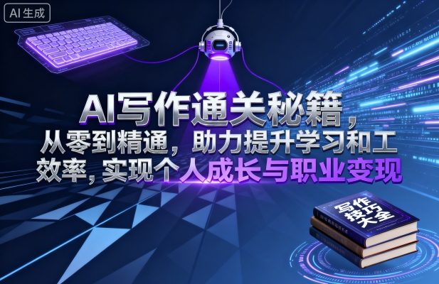 AI写作通关秘籍，从零到精通，助力提升学习和工作效率，实现个人成长与职业变现-柯南聊项目