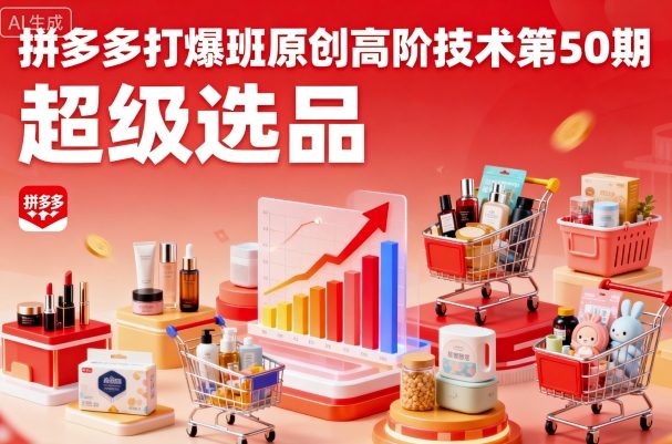 拼多多打爆班原创高阶技术第50期，超级选品-柯南聊项目