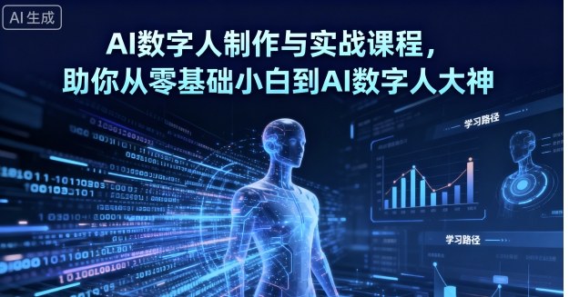 AI数字人制作与实战课程，助你从零基础小白到AI数字人大神-柯南聊项目