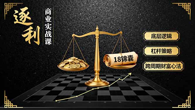 《逐 利》商业实战课，底层逻辑、杠杆策略、18锦囊，跨周期财富心法-柯南聊项目