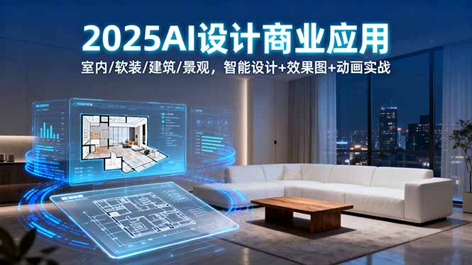 2025AI设计商业应用：室内/软装/建筑/景观，智能设计+效果图+动画实战-柯南聊项目
