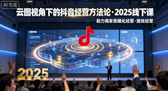 云图视角下的抖音经营方法论，2025线下课，助力商家规模化经营，提效经营(录音+字幕)-柯南聊项目