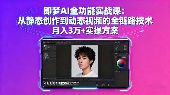 即梦AI全功能实战课：从静态创作到动态视频的全链路技术 月入3万+实操方案-柯南聊项目