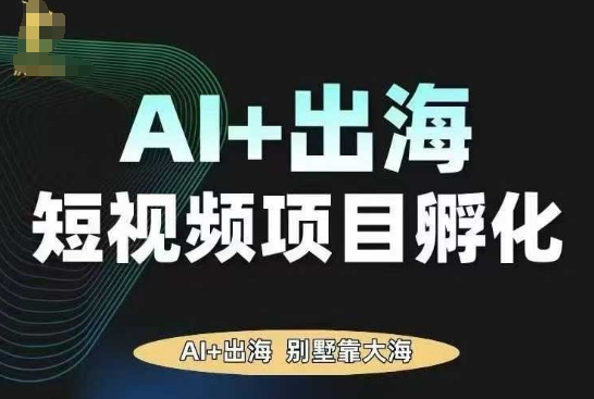 AI·TikTok AI+出海短视频项目孵化，陪你从0-1借助AI实现出海变现-柯南聊项目
