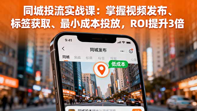 同城投流实战课：掌握视频发布、标签获取、最小成本投放，ROI提升3倍-柯南聊项目