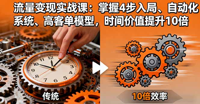 流量变现实战课：掌握4步入局、自动化系统、高客单模型，时间价值提升10倍-柯南聊项目