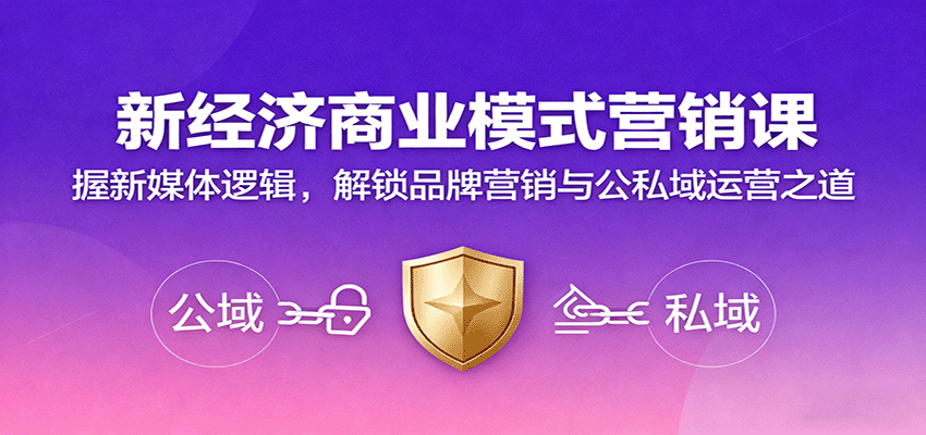 新经济商业模式营销课，握新媒体逻辑，解锁品牌营销与公私域运营之道-柯南聊项目