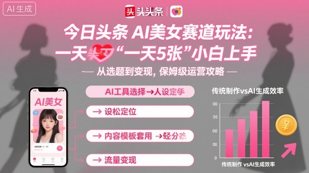 今日头条AI美女赛道玩法，一天轻松5张，小白轻松上手-柯南聊项目