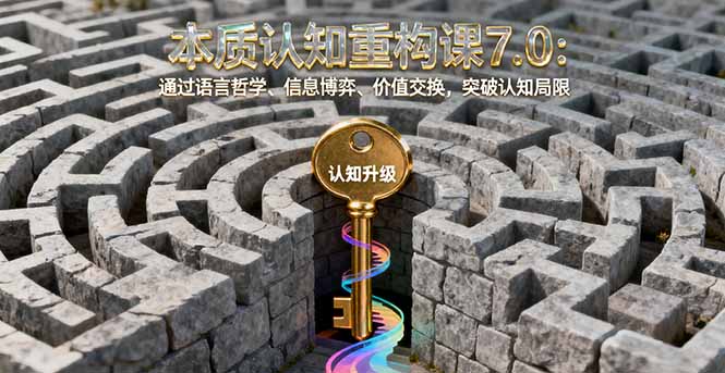 本质认知重构课7.0：通过语言哲学、信息博弈、价值交换，突破认知局限-柯南聊项目