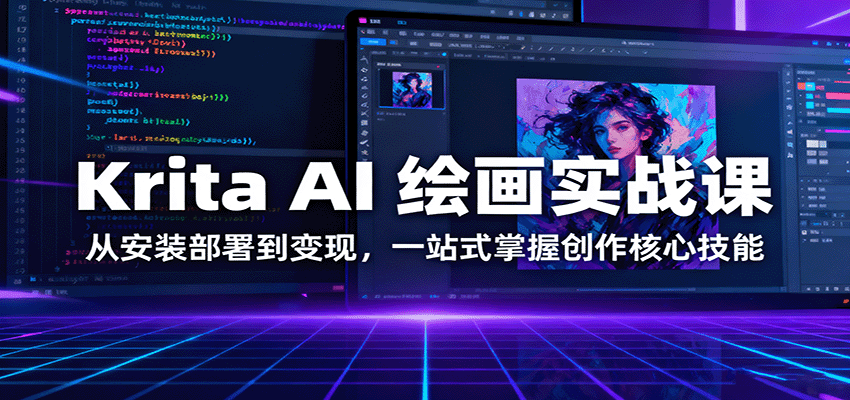Krita AI 绘画实战课：从安装部署到变现，一站式掌握创作核心技能-柯南聊项目