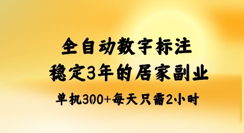 全自动数字标注，稳定3年的蓝海项目，居家也能矩阵开干的副业，单机日入3张+【揭秘】-柯南聊项目