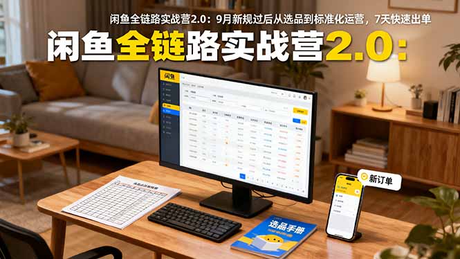 闲鱼全链路实战营2.0：9月新规过后从选品到标准化运营，7天快速出单-柯南聊项目