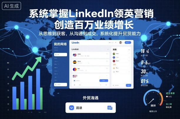 系统掌握LinkedIn领英营销，创造百万业绩增长，从思维到获客，从沟通到成交，系统化提升外贸能力-柯南聊项目