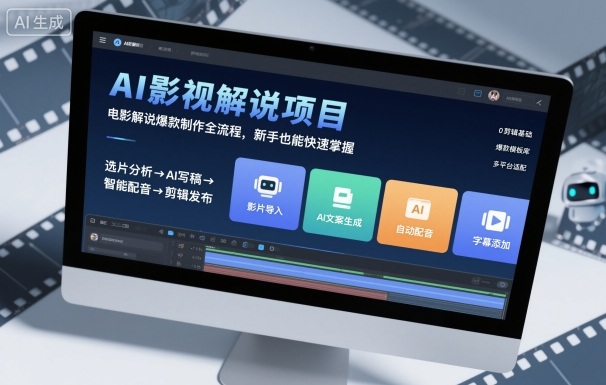 AI影视解说项目，电影解说爆款制作全流程，新手也能快速掌握-柯南聊项目