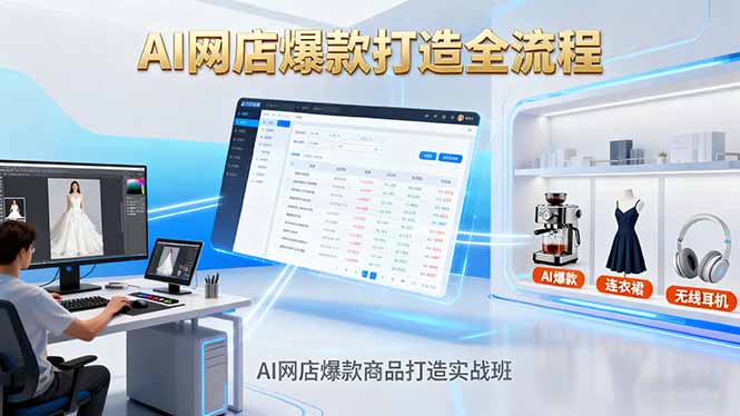 AI网店爆款商品打造实战班：AI技术实现商品图智能处理，快速搭建AI网店-柯南聊项目