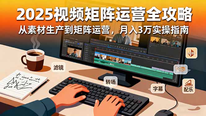2025短视频矩阵运营全攻略：从素材生产到矩阵运营，月入3万实操指南-柯南聊项目
