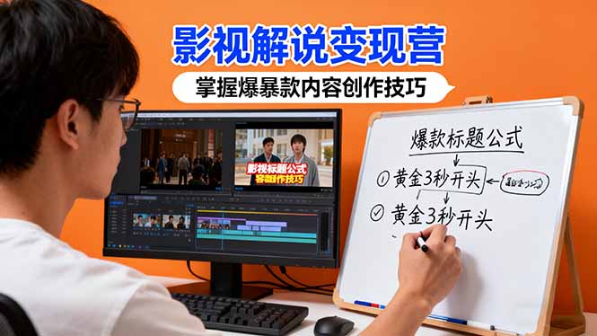 影视解说变现营：通过30+实战案例爆款内容创作技巧，掌握影视解说盈利密码-柯南聊项目