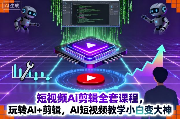 短视频Ai剪辑全套课程，玩转AI+剪辑，AI短视频教学小白变大神-柯南聊项目