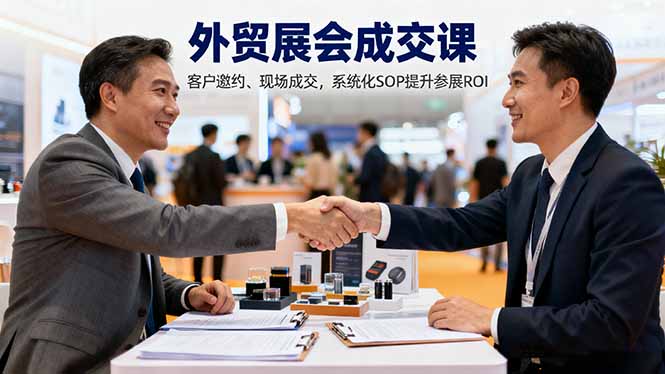外贸展会成交课，含目标制定、客户邀约、现场成交，系统化SOP提升参展ROI-柯南聊项目