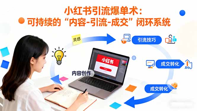 小红书引流爆单术：构建一套低成本 可持续的“内容-引流-成交”闭环系统-柯南聊项目