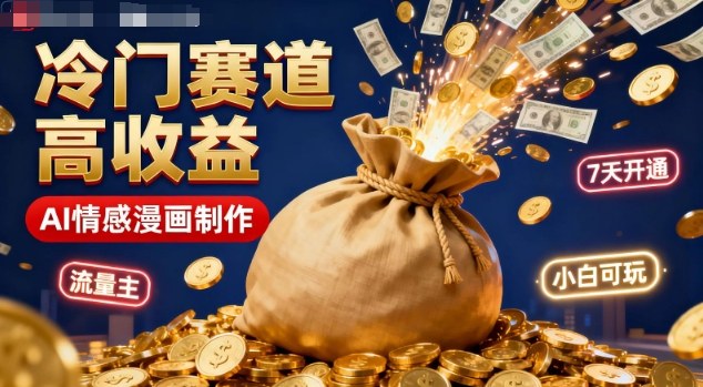 公众号冷门赛道，用AI做情感漫画，7天开通流量主，操作简单，小白可玩-柯南聊项目