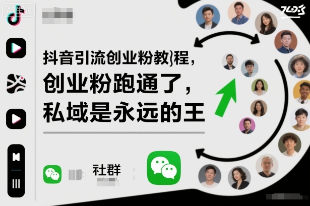 抖音引流创业粉教程，创业粉终于跑通了，私域是永远的王-柯南聊项目