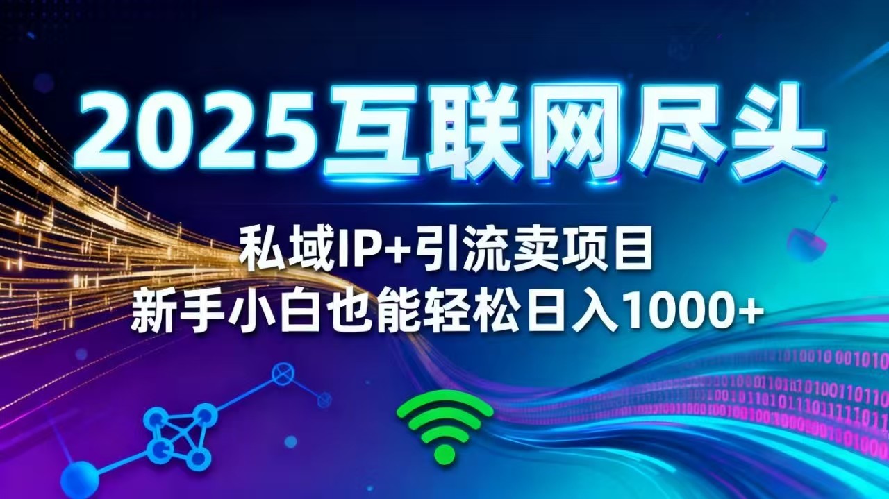 2025网创尽头王炸项目！私域 IP + 精准引流，新手小白在家躺赚日入 1000+-柯南聊项目