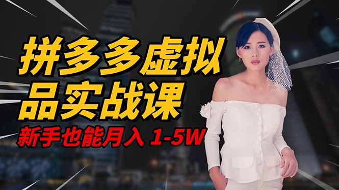 2025 拼多多虚拟品系统实战课，轻资产项目，可矩阵开工作室，新手也能…-柯南聊项目