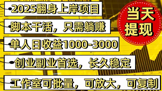2025翻身上岸项目脚本干活，内部客户经理内部开号，单人日收益1000-300…-柯南聊项目