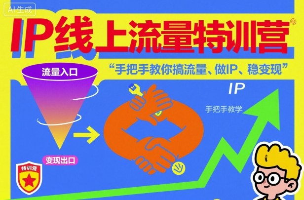 IP线上流量特训营，手把手教你搞流量、做IP、稳变现-柯南聊项目