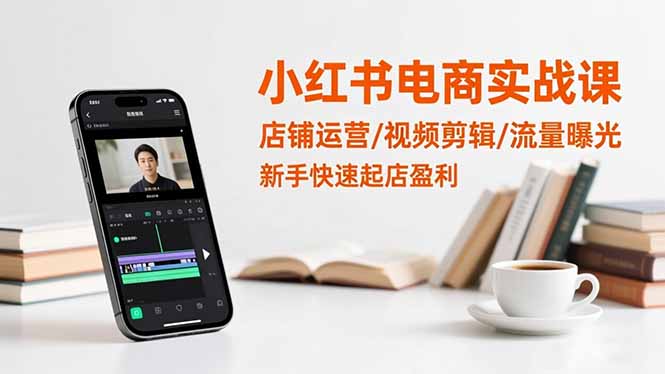 小红书电商实战课：店铺运营/视频剪辑/流量曝光，新手快速起店盈利-柯南聊项目