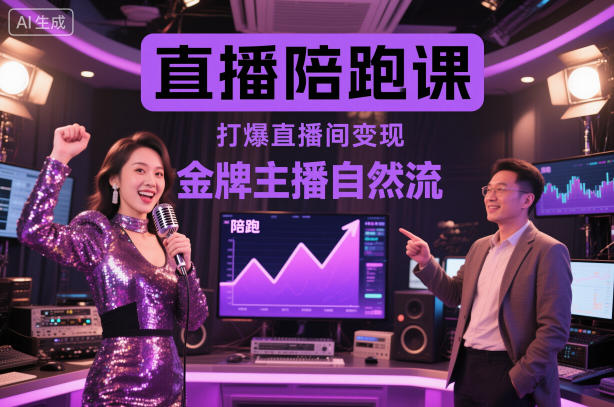 直播陪跑课，金牌主播自然流打爆直播间，复制高变现玩法-柯南聊项目