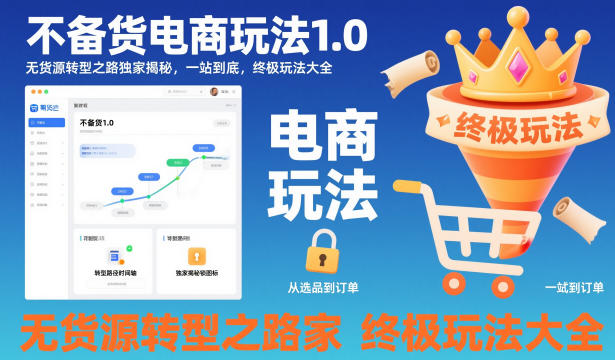 不备货电商玩法1.0，无货源转型之路独家揭秘，一站到底，终极玩法大全-柯南聊项目