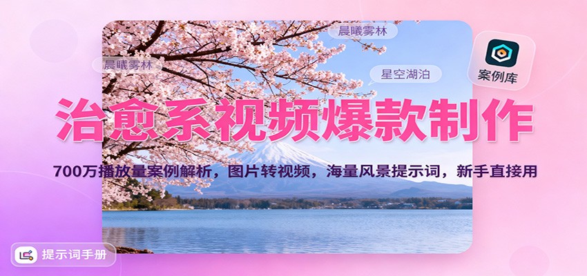 治愈系视频爆款制作，700万播放量案例解析，图片转视频，海量风景提示词，新手直接用-柯南聊项目