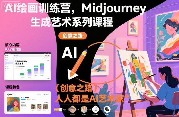 AI绘画训练营，Midjourney生成艺术系列课程，人人都是AI艺术家-柯南聊项目
